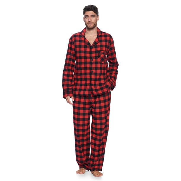 Ashford & Brooks Mens Flannel Plaid Pajamas Long Pj Set - Walmart.com