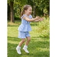 thumbnail image 6 of Loicainy Baby Girls clothes Cute Checkered Outfit 6 12 18 24 Months 2T 3T 4T Bow Sling Top Ruffle Shorts for Summer Play, 6 of 10