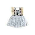thumbnail image 1 of Bagilaanoe Toddler Baby Girl Summer Dress Print Ruffle Flying Sleeve A-line Princess Dresses 6M 9M 12M 18M 24M 3T Kid Patchwork Tulle Skirt, 1 of 8