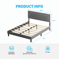 thumbnail image 7 of Mjkone Bed Frame with Headboard,Queen Upholstered Platform Metal Bed Frame with Steel Slat Support / No Box Spring Needed / Easy Assembly/No Mattress,Dark Grey, 7 of 7