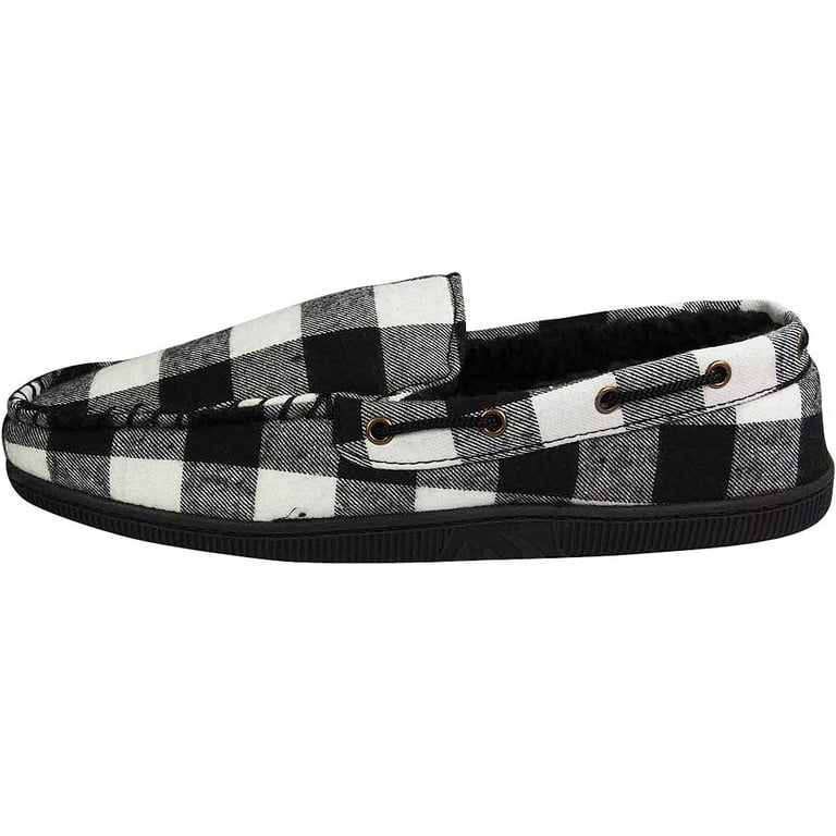 Black and white discount buffalo plaid slippers