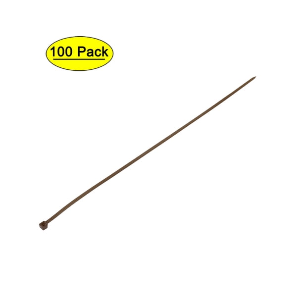 Bridas de cable Uxcell Bridas ajustables Bridas de nylon autolock Fluorescentes 7.87" x 0.1" Marrón 100pcs