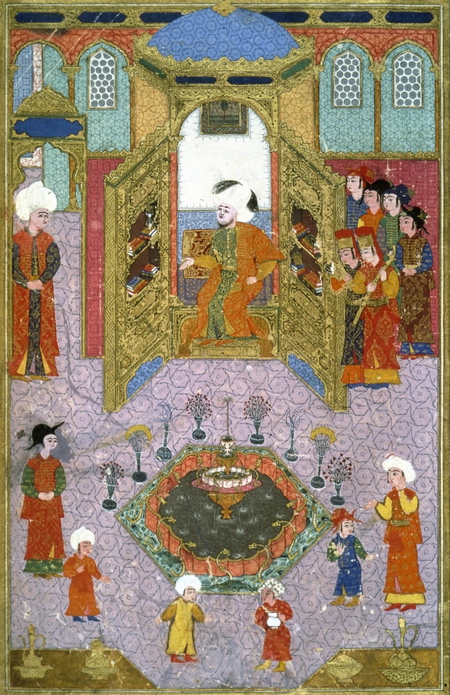 Ottoman Empire Library. /Nsultan Murad Iii (15461595) In His Library