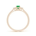 thumbnail image 2 of ANGARA Natural Pear Emerald Solitaire Ring with Trio Diamond Accents in 14K Rose Gold for Women (Size-6x4mm) | May Birthstone, Birthday, Anniversary, Jewelry Gift for Women | Natural Emerald Ring, 2 of 10