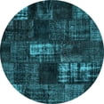 thumbnail image 1 of Ahgly Company Indoor Round Patchwork Light Blue Transitional Area Rugs, 4' Round, 1 of 4