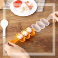 thumbnail image 2 of Molde para bolas de arroz DIY (naranja con 1 cuchara), agitador de bolas de arroz antiadherente con 3 compartimentos, kit para hacer rollos de sushi, herramienta de molde de cocina, 2 of 5