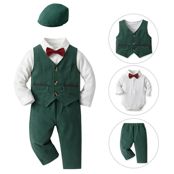 Caqnni Toddler Baby Boy Clothes Fall Winter Clothing Long Sleeve Sweatshirt Pants Set Sweatsuit for 0 6 12 18 24 M 1t 2t 3t 4t 5t 6t Baby Layette Sets(Green,2-3 Years)