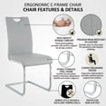 thumbnail image 5 of Sumdeal Modern Light Gray Pu Leather Dining Chair Set with Silver C-shaped Metal Legs,Set of 6, 5 of 8