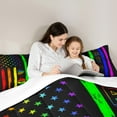 thumbnail image 4 of jejeloiu Colorful Graffiti Stripe 7-Piece Bedding Comforter Set,Ride Sport King Bedding Sets,Abstract Geometric Lines Bed Sheets For Kids,Super Cozy Room Decor Reversible, 4 of 8