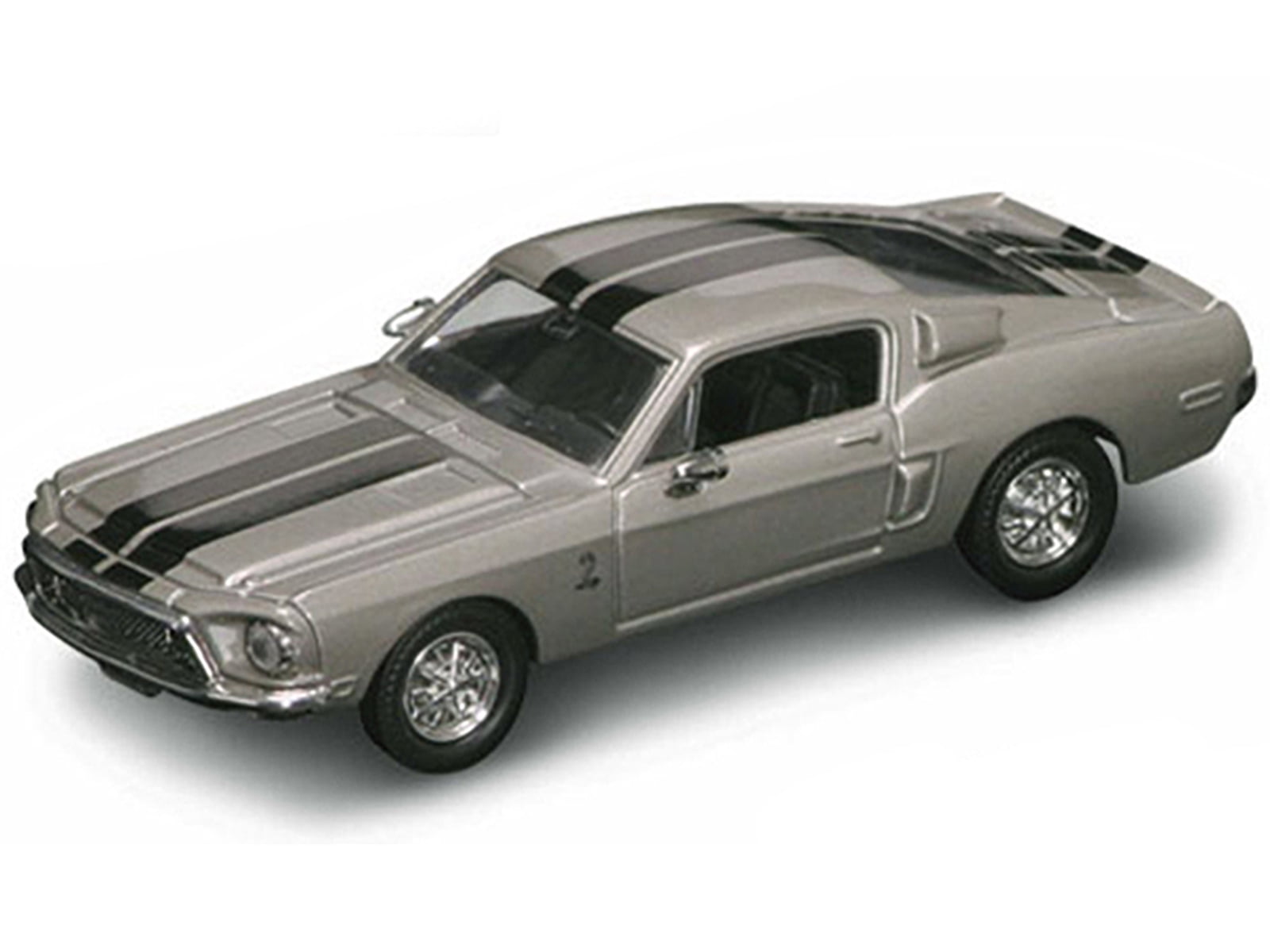 Buy 1968 Ford Mustang Shelby GT500 KR Silver with Black Stripes 1/43 ...