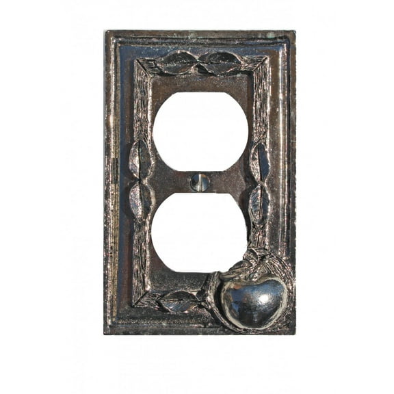 Switchplate Antique Solid Brass Apple Outlet | Renovator's Supply