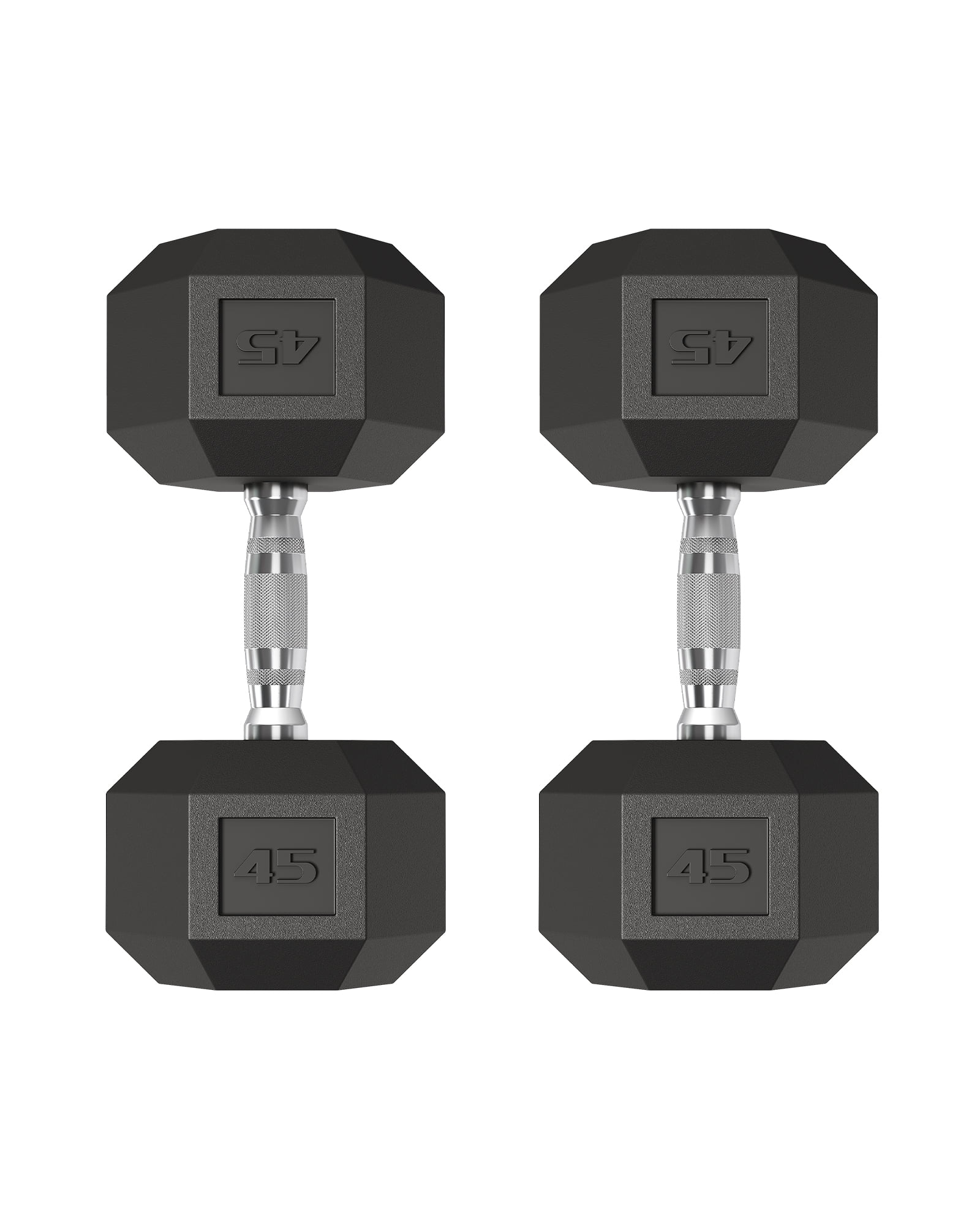Durable PVC Coated Hex Dumbbell Set – 45 Lbs Total, Anti-Roll & Non-Slip Hand Weights for Home Gym Strength Training, Exercise Equipment Pair