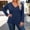 Navy, variant on Women's Plus Size Tops Long Sleeve Tee Shirt V Neck Basic Ladies Loose Fit T Shirt for Women Everyday Wear, BlackSize: XXXL