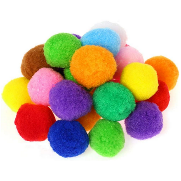 32Pcs 2.1 inch Very Large Assorted Pom Poms Arts and Crafts for DIY Creative Crafts Decorations, Water Balloons Outdoor Water Toys, Assorted Colors