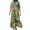 Cyan, variant on CharmCyan Women's Fashionable And Elegant Autmn And Winter Button Lapel Three-quarter Sleeve Three-dimensional Printed Dress Cyan L