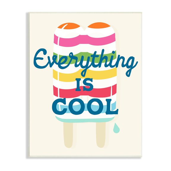 Stupell Industries Everything Is Cool Summer Striped Ice Pop Snack Graphic Art Unframed Art Print Wall Art, Design by Daphne Polselli