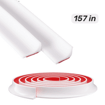 157in Shower Water Guard Strip, Dingrich Silicone Rubber Water Barrier 1pc, Bathtub Gap Water Barrier, Water Guard for Reduce Water Stains, Water Strip for Bathrooms, Sinks, Countertops - 4m White