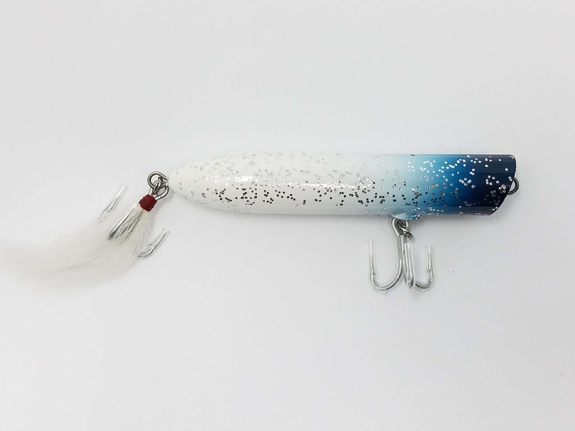 Atom Freshwater 3 oz, Striper Swiper, Top Water Popper Hard Bait Fishing Lure, Blue/silver