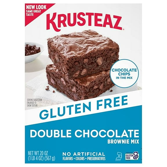 Pack of 1 Krusteaz Gluten Free Double Chocolate Brownie Mix, Baking Mix, Includes Chocolate Chips, Certified Gluten Free, 20-ounce Box