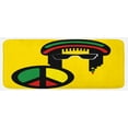thumbnail image 1 of Jamaican Kitchen Mat, Reggae Culture Theme Composition Peace Colorful Cartoon Design Print, Plush Decorative Kitchen Mat with Non Slip Backing, 47" X 19", Yellow Multicolor, by Ambesonne, 1 of 1