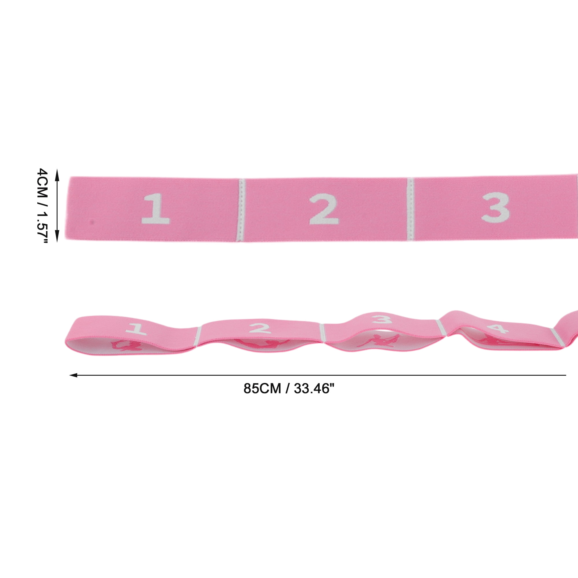Unique Bargains 1pc Women 8 Grids Yoga Stretch Bands Pink