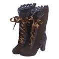 thumbnail image 4 of Oyedens High Heels Mid Calf Combat Boots for Women Ladies Vintage Gothic Lace Dress Pumps Short Boots, 4 of 6