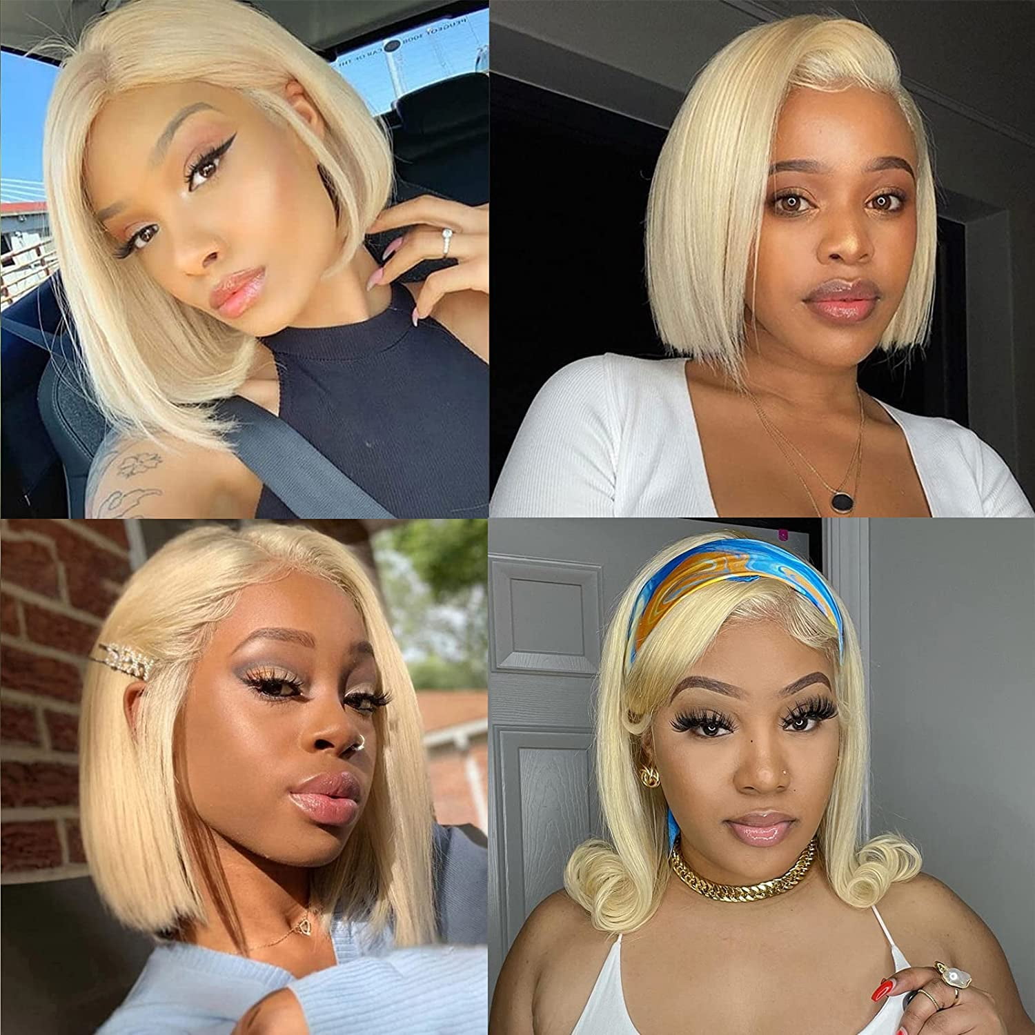 black and blonde bob