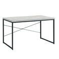 thumbnail image 2 of GZXS 47" Industrial Writing Desk with Metal Sled Legs, Antique White Wood Top, Home Office Workstation for Dorms, Apartments, Bedrooms, 2 of 6