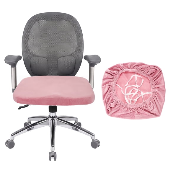 Office Chair Cover, Soft Computer Chair Seat Slipcover, L(45-48cm), Pink