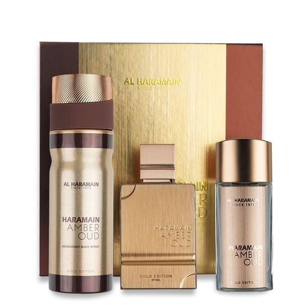 Set de regalo de perfume Al Haramain Amber Oud Gold Edition 75 ml EDP