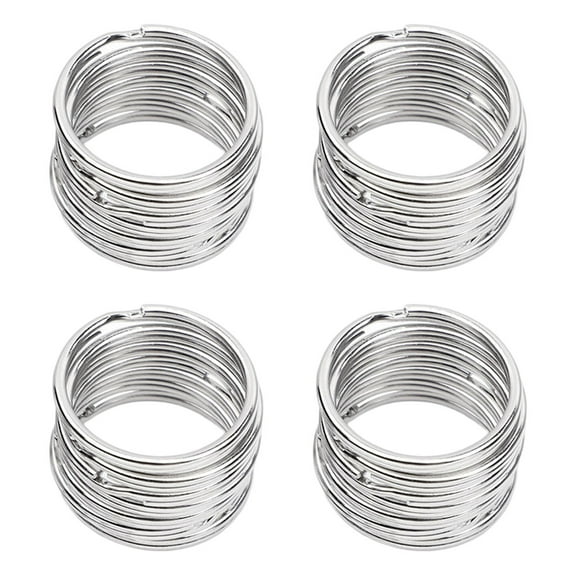 15mm Split Key Rings, Multi-Purpose Craft Hardware, 100 Pcs Miniature Macrame Rings for DIY Accessories, Non-Welded Stainless Steel Color Keychains