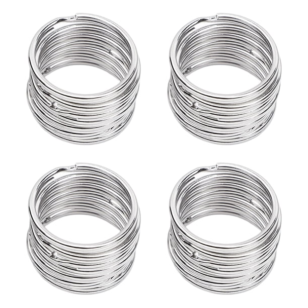 250 piezas mini llaveros redondos de acero inoxidable anillas abiertas, con bucles dobles conectores de llaveros divididos, pequeñas piezas de llavero redondo para joyería, collares, pulseras,