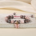 thumbnail image 3 of Pulsera MIXJOY con colgante de mariposa con piedra de cebra rosa, 16-22 cm, 3 of 7