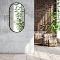 thumbnail image 3 of Americanflat Black Oval Mirror 20" x 40" - Aluminum Framed Wall Mirror for Bathroom, Living Room, Bedroom - Modern Rounded Frame - Vertical Mount, 3 of 10
