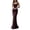 Brown, variant on Womens Bodycon Maxi Dress with Corset Style Seam Detail Square Neck Sleeveless Spaghetti Strap Fitted Long Dress White S