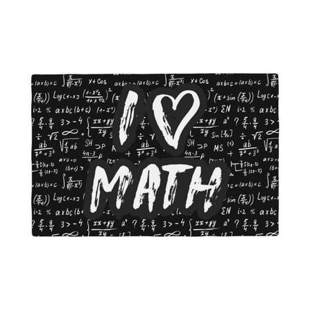 

Table Placemats Set of 4 - I love Math 12x18 In Faux Linen Double Heat Resistant Place Mats Cloth Indoor/Outdoor Placemats Washable Table Mats for Dining Kitchen Party