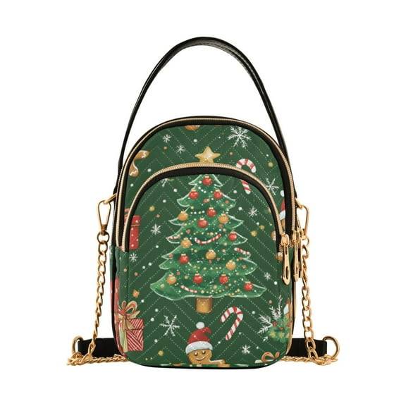 FORMRS Crossbody Bag for Women Shoulder Cell Phone Purse with Zipper, Christmas Tree