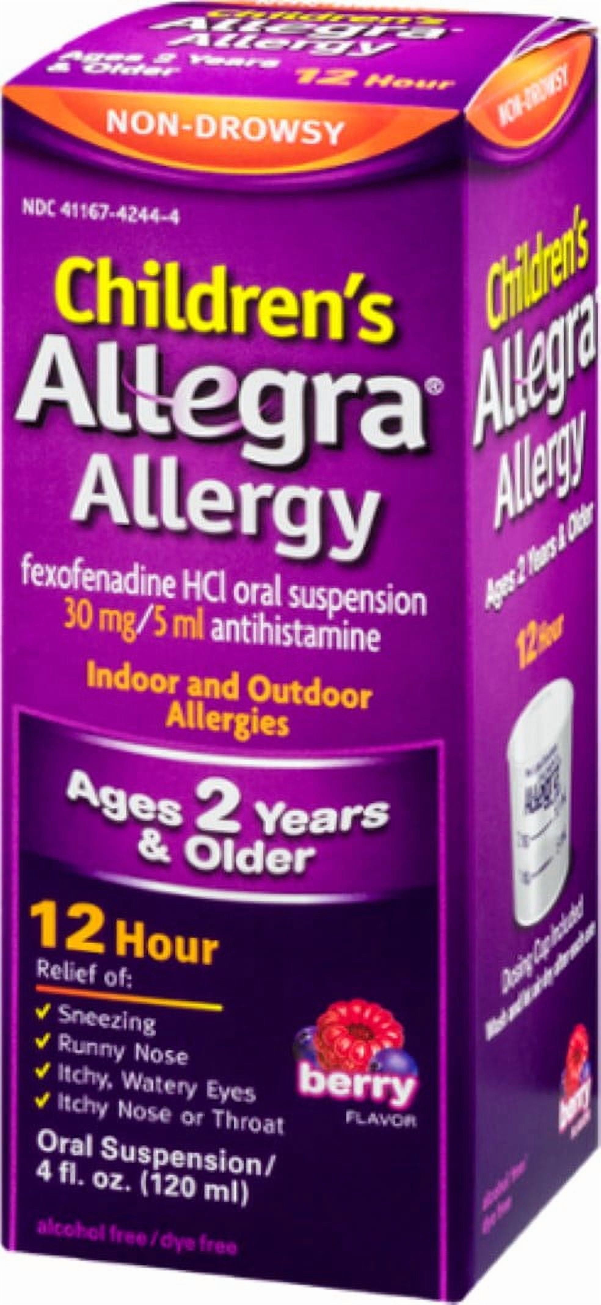 Allegra Children's Allergy Oral Suspension Berry Flavor 4 oz (Pack of 6)