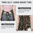 thumbnail image 6 of Red Mushroom Leaf Black Pattern Apron-Garden Aprons for Women with Pockets-Cotton Linen Waterproof Kitchen Cooking Gardening Aprons Adjustable for Kitchen,Cooking,BBQ and Salon 33x27 Inch, 6 of 7