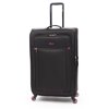 Refurbished IFLY Soft Sided Luggage Glamour 28", Black/Pink