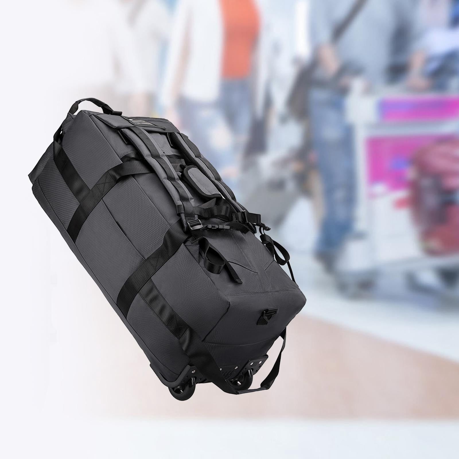 LeeQinersw Duffel Bag with Wheels Backpack for Business Trip Camping Storage Bag Sports Gray