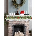 thumbnail image 5 of Christmas Fireplace Mantel Scarf Table Runner,Xmas Pine Needle Botanical Vintage Wooden Garland Mantel Top Tablerunners Dresser Scarves Cover Decorations for Windows Party Living Room 90''x17'', 5 of 6