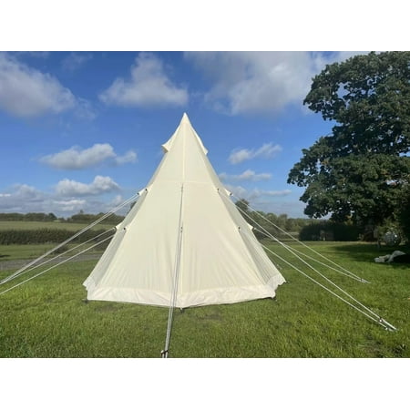 Four-Season Canvas Bell Tent with Adjustable Vents & Aluminum Frame for Family Camping & Outdoor Adventures