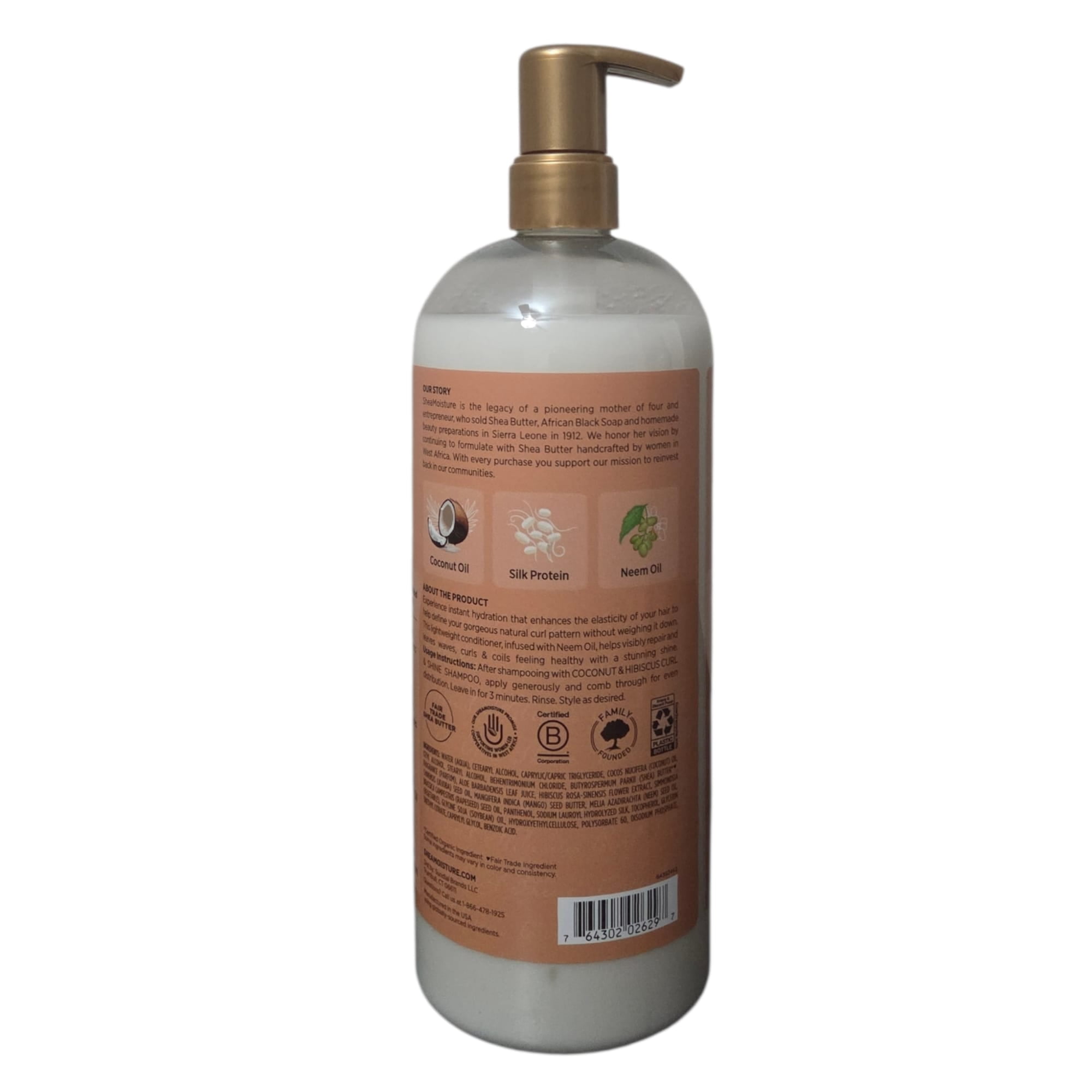 SheaMoisture Coconut & Hibiscus Curl & Shine Shampoo & Conditioner, 34 FL OZ Each, Sulfate-Free Hair Care Set