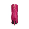 thumbnail image 4 of BLISSFUL STEP Women's Pointed Toe Slouched Stiletto Heel Ankle Boots Hot Pink 6, 4 of 7