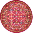 thumbnail image 4 of Unique Loom Paradise Medici Rug Pink/Light Blue 6' Round Floral Bohemian Perfect For Dining Room Entryway Bed Room, 4 of 7
