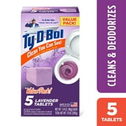 Ty-D-Bol Bleach-Free Toilet Bowl Cleaner Tablets, Unscented, 1.4 oz, 5 Pack