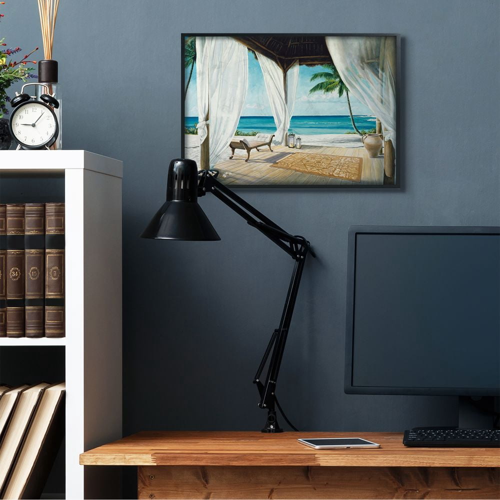 Stupell Industries Beach Resort Ocean Sea Landscape Painting Framed Wall Art by Jacob Reed