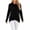 Black, variant on Drawstring Cowl Neck Sweatshirt for Women Irregular Wrap Hem Long Sleeve Tunic Tops Fall Loose Fit Lightweight Sweatshirts S-2XL