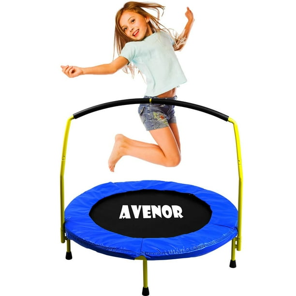 Campaig Sports Trampoline pour enfant, intérieur et extérieur, avec  poignée, bleu